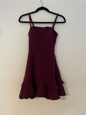 Maroon cocktail mini dress